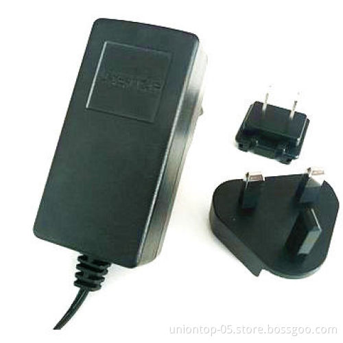 Interchangeable Plug Power Adapter, 5/1, 12/1, 24/0.63, 24/0.75 and 12V/3A